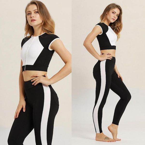 gym clothing women sports bra tights yoga set quick dry front zipper suit training pants sportswear fitness running, White;black
gym clothing women sports bra tights yoga set quick dry front zipper suit training pants sportswear fitness running, White;black