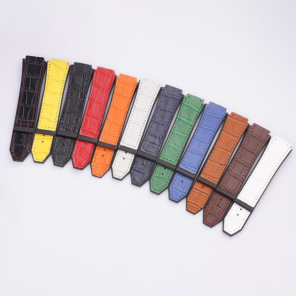 26*19mm real cow leather rubber watchband for hub strap for big bang belt watch band tools, Black;brown
26*19mm real cow leather rubber watchband for hub strap for big bang belt watch band tools, Black;brown
