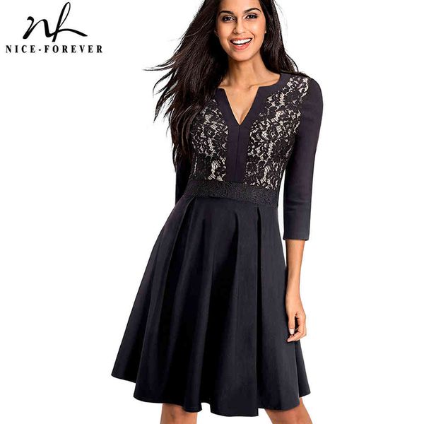 nice-forever vintage solid black flower lace patchwork elegant vestidos 3/4 sleeve a-line pinup business women flare dress a056 210419, White
nice-forever vintage solid black flower lace patchwork elegant vestidos 3/4 sleeve a-line pinup business women flare dress a056 210419, White