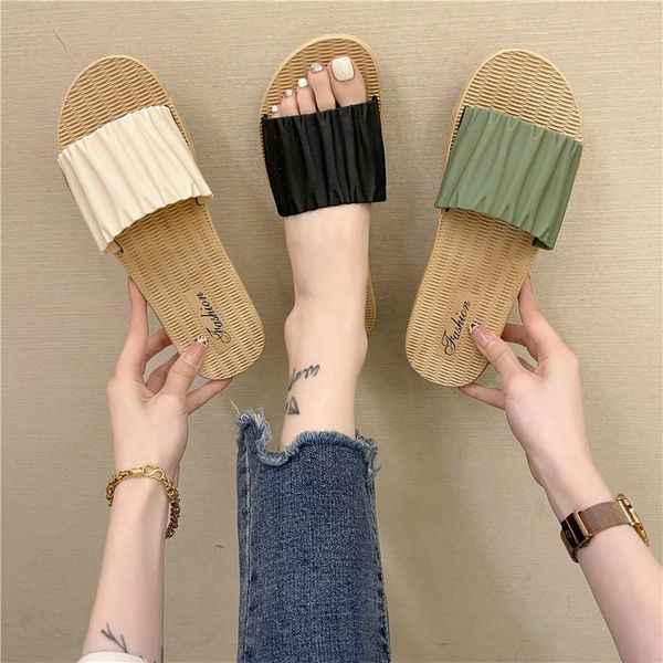 slippers style sandals and women summer wear flat bottom korean beach flip flops, Black
slippers style sandals and women summer wear flat bottom korean beach flip flops, Black
