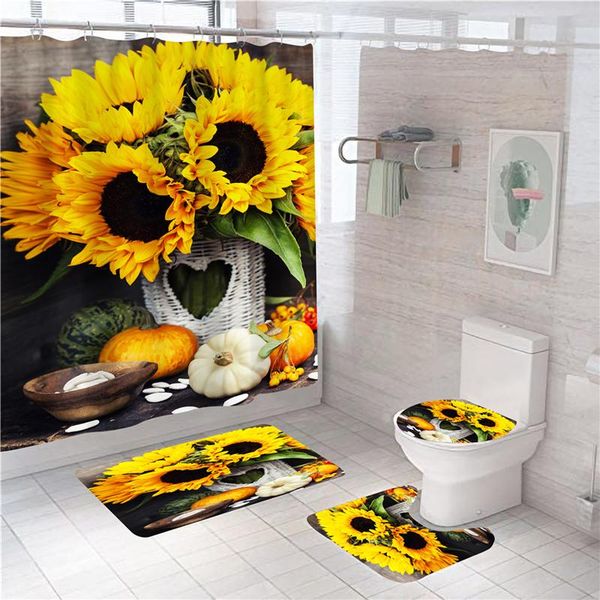 bathroom waterproof non-slip polyester floor mat shower curtain toilet set household supplies 4-piece curtains
bathroom waterproof non-slip polyester floor mat shower curtain toilet set household supplies 4-piece curtains