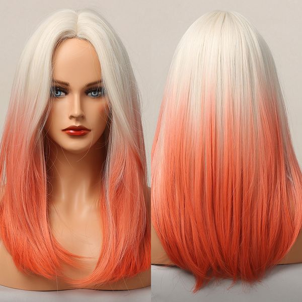 long silky straight ombre blonde orange colorful synthetic wigs middle part cosplay daily party heat resistant wigs for women, Black
long silky straight ombre blonde orange colorful synthetic wigs middle part cosplay daily party heat resistant wigs for women, Black