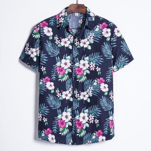 men's short sleeve versatile simple printed flowers slim fashion beach shirt european and american sizes s-xxl casual shirts, White;black
men's short sleeve versatile simple printed flowers slim fashion beach shirt european and american sizes s-xxl casual shirts, White;black
