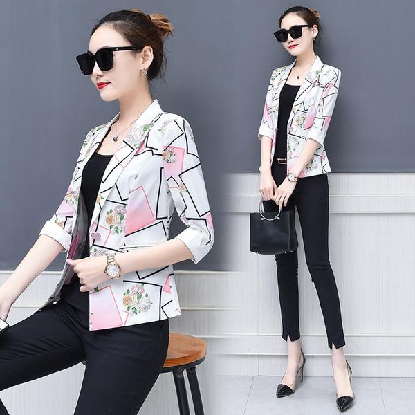women's jackets jacket female slim print cropped sleeves spring summer loaded air conditioning shirt small suit workwear mujer w320, Black;brown
women's jackets jacket female slim print cropped sleeves spring summer loaded air conditioning shirt small suit workwear mujer w320, Black;brown