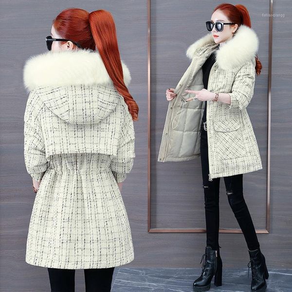 jacket women's middle length big hair collar 2021 winter fashion waist small fragrance cotton padded, Black
jacket women's middle length big hair collar 2021 winter fashion waist small fragrance cotton padded, Black