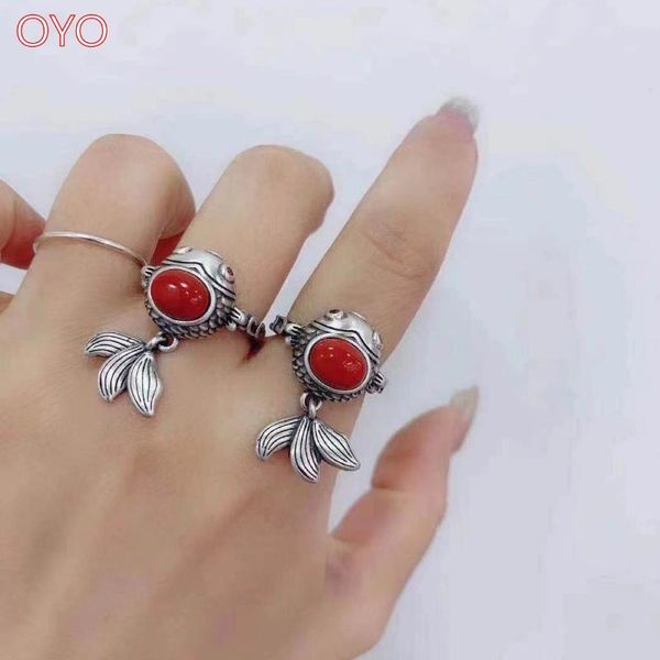 cluster rings real s925 sterling silver southern red goldfish ring, retro matte personal fashion index finger female live mouth adjustme, Golden;silver
cluster rings real s925 sterling silver southern red goldfish ring, retro matte personal fashion index finger female live mouth adjustme, Golden;silver