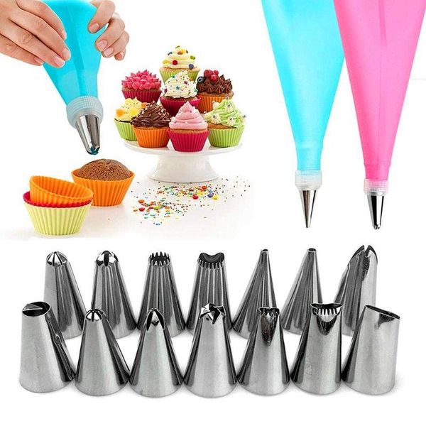 baking & pastry tools 16 pcs/set cake making frosting nozzles + bags converter coupler cupcake decorating tool
baking & pastry tools 16 pcs/set cake making frosting nozzles + bags converter coupler cupcake decorating tool