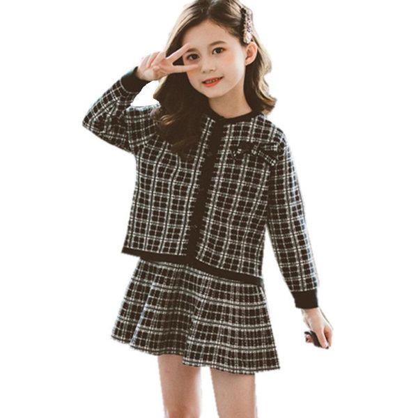 clothing sets fashion spring autumn kids girls clothes cardigan dress set for children plaid knit with 2pcs, White
clothing sets fashion spring autumn kids girls clothes cardigan dress set for children plaid knit with 2pcs, White