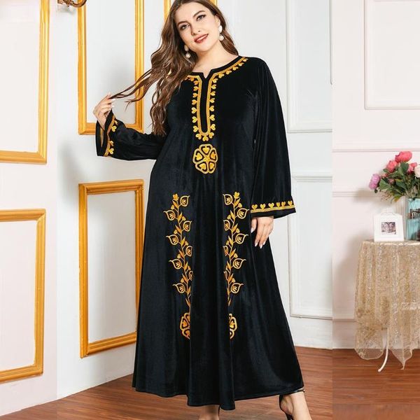 ethnic clothing muslim women's dress with long sleeves for autumn and winter, embroidered heavy floral velvet gold thread abaya, Red
ethnic clothing muslim women's dress with long sleeves for autumn and winter, embroidered heavy floral velvet gold thread abaya, Red