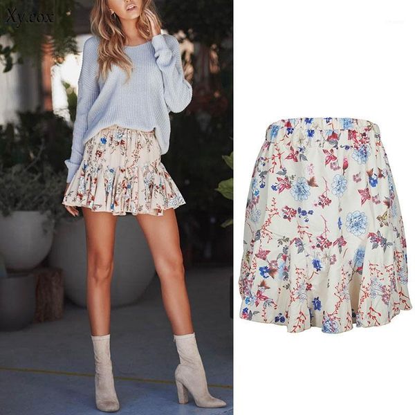 skirts summer women's girls sweet floral skirt ladies casual beach party short, Black 
skirts summer women's girls sweet floral skirt ladies casual beach party short, Black