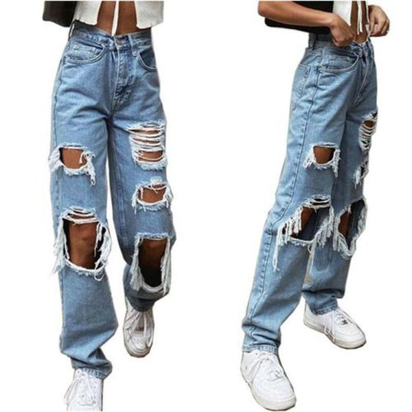 women's jeans womens high waist ripped loose stretchy casual jeggings denim long pants hole straight trousers plus size, Blue
women's jeans womens high waist ripped loose stretchy casual jeggings denim long pants hole straight trousers plus size, Blue
