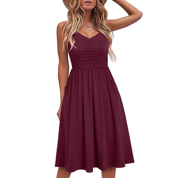 casual dresses vera moda dress kleider damen summer women's v-neck pure lace-up sling temperament knee-length, Black;gray
casual dresses vera moda dress kleider damen summer women's v-neck pure lace-up sling temperament knee-length, Black;gray