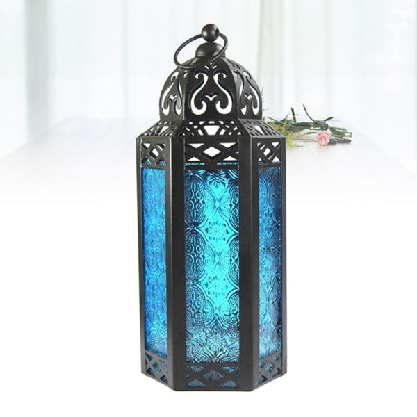 candle holders morocco style wrought iron hanging holder decorative storm lantern deskornaments (blue)
candle holders morocco style wrought iron hanging holder decorative storm lantern deskornaments (blue)