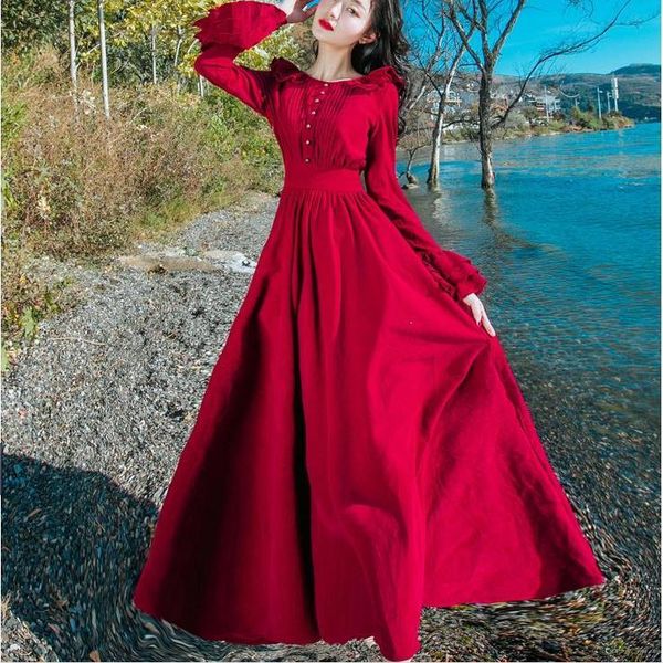 casual dresses elegant spring arrival corduroy flare sleeve women vintage a-line long dress, Black;gray
casual dresses elegant spring arrival corduroy flare sleeve women vintage a-line long dress, Black;gray
