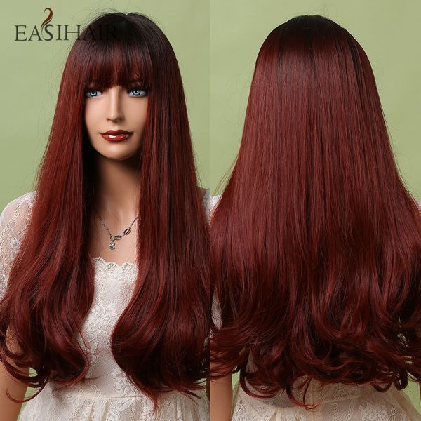 burgundy red long synthetic wigs black to dark red ombre wigs for black women natural wig bangs wine red cosplay wig
burgundy red long synthetic wigs black to dark red ombre wigs for black women natural wig bangs wine red cosplay wig