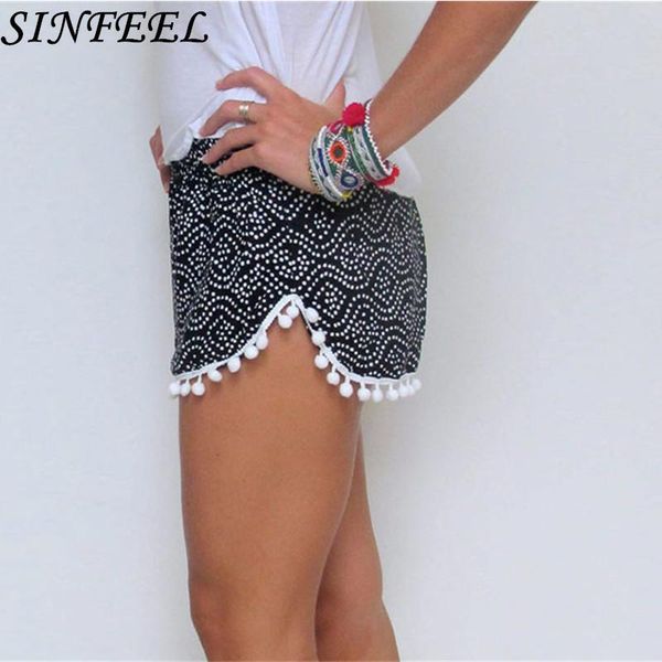 women's shorts summer women with tassels 2021 fashion printed elastic waist bohemian beachwear casual mini short feminino, White;black
women's shorts summer women with tassels 2021 fashion printed elastic waist bohemian beachwear casual mini short feminino, White;black