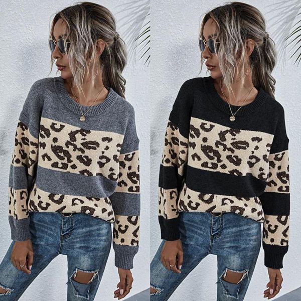 women's sweaters women fashion casual loose style knitted sweater, autumn and winter adults long sleeve round neck leopard print pullov, White;black
women's sweaters women fashion casual loose style knitted sweater, autumn and winter adults long sleeve round neck leopard print pullov, White;black