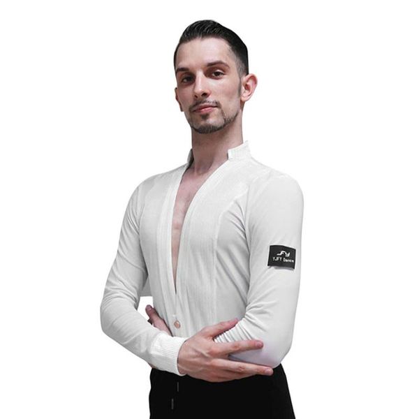 latin dance shirts men rumba cha samba dancing competition performance wear men's casual, White;black
latin dance shirts men rumba cha samba dancing competition performance wear men's casual, White;black
