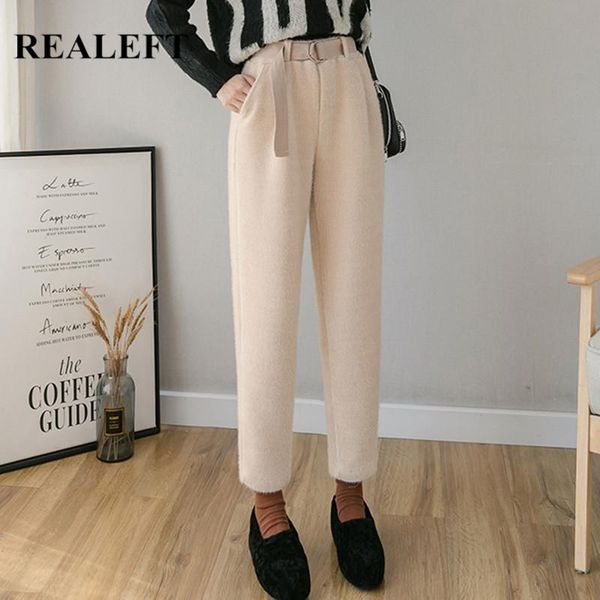 women's pants & capris realeft winter thick warm knitted harem pant with belt casual trousers women loose female femme 2021 arrival, Black;white
women's pants & capris realeft winter thick warm knitted harem pant with belt casual trousers women loose female femme 2021 arrival, Black;white
