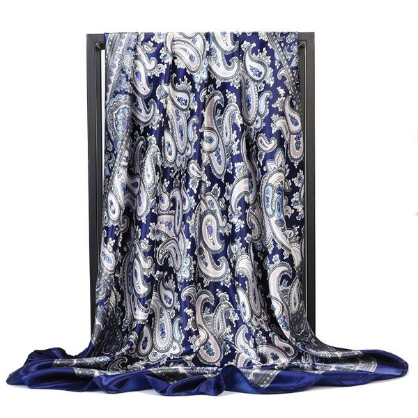 scarves 90cm 2021 women's printing elegant silk small square scarf luxury shawl sunscreen beach towel gift fj392, Blue;gray
scarves 90cm 2021 women's printing elegant silk small square scarf luxury shawl sunscreen beach towel gift fj392, Blue;gray