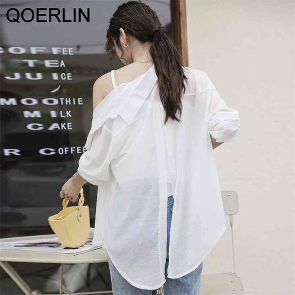 thin transparent summer beach shirts women black split see through blouse streetwear loose casual long blusas 210601, White
thin transparent summer beach shirts women black split see through blouse streetwear loose casual long blusas 210601, White