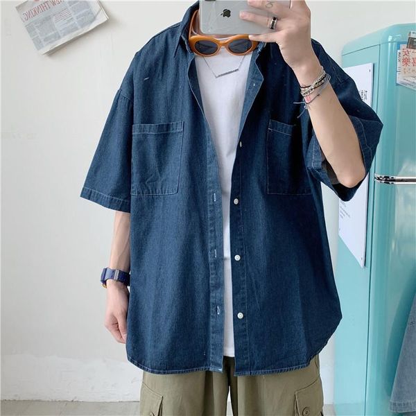 men's casual shirts retro denim short-sleeved shirt mens thin summer students all-match harajuku korean trend jacket vintage clothing c, White;black
men's casual shirts retro denim short-sleeved shirt mens thin summer students all-match harajuku korean trend jacket vintage clothing c, White;black
