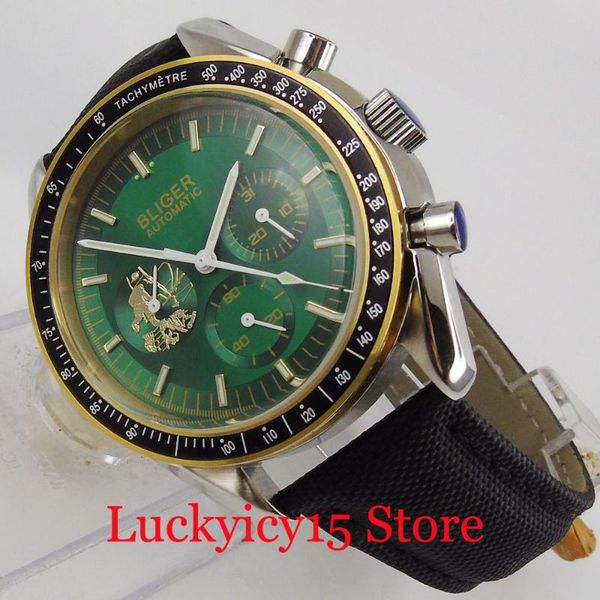 wristwatches bliger brand mechancial men watch green / blue black dial date leather band miner glass, Slivery;brown
wristwatches bliger brand mechancial men watch green / blue black dial date leather band miner glass, Slivery;brown