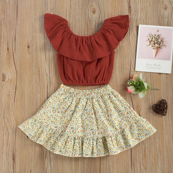 toddler girls summer outfits sleeveless solid color ruffle crop + floral skirt set kids girl clothes clothing sets, White
toddler girls summer outfits sleeveless solid color ruffle crop + floral skirt set kids girl clothes clothing sets, White
