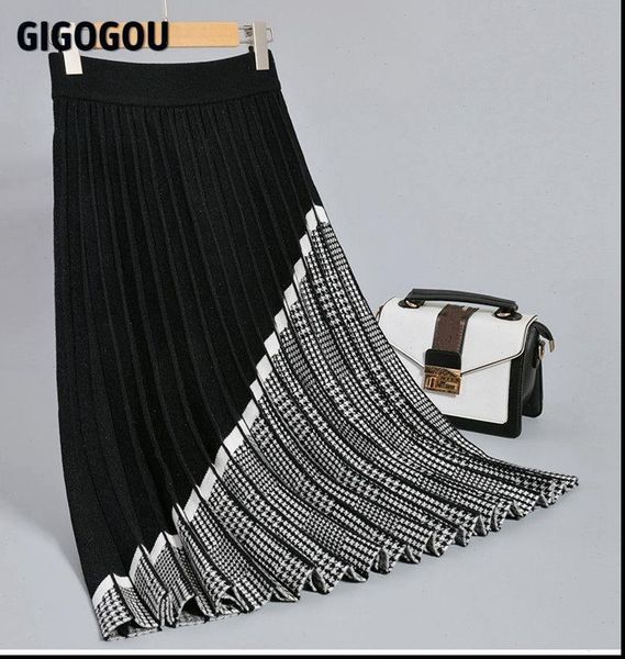 houndstooth long knit pleated women skirts autumn winter thick warm a line chic knitted sweater femme, Black
houndstooth long knit pleated women skirts autumn winter thick warm a line chic knitted sweater femme, Black