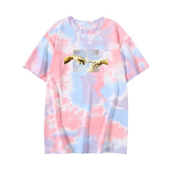 women's t-shirt female tie dye summer japan korean casual college harajuku style fashion streetwear adam's hand printing all-match, White
women's t-shirt female tie dye summer japan korean casual college harajuku style fashion streetwear adam's hand printing all-match, White