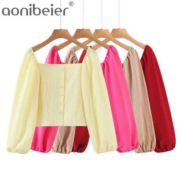 summer fashion puff sleeve texture fabric women shirts single breasted square collar casual crop female blouses 210604, White
summer fashion puff sleeve texture fabric women shirts single breasted square collar casual crop female blouses 210604, White