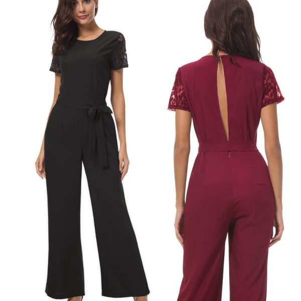 women's jumpsuits & rompers women summer jumpsuit elegant office wear hollow out open-back with waist belt casual pants patchwork lace, Black;white
women's jumpsuits & rompers women summer jumpsuit elegant office wear hollow out open-back with waist belt casual pants patchwork lace, Black;white