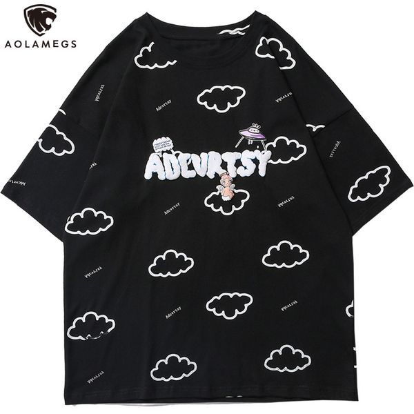 men's polos aolamegs t-shirt of the men in cartoon spaceship cloud letter printing cotton t-shirts casual summer harajuku couple street, White;black
men's polos aolamegs t-shirt of the men in cartoon spaceship cloud letter printing cotton t-shirts casual summer harajuku couple street, White;black