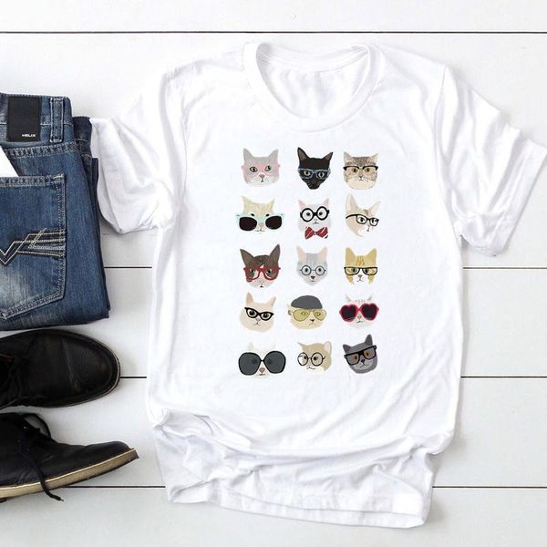 women's t-shirt female tshirts clothes women 2021 cat funny trend short sleeve fashion cartoon summer graphic t lady print tee, White
women's t-shirt female tshirts clothes women 2021 cat funny trend short sleeve fashion cartoon summer graphic t lady print tee, White