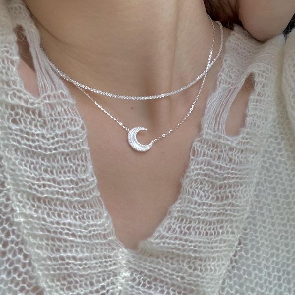 pendant necklaces french crescent microcosm inlaid with zircon fritillaria moon necklace gentle temperament clavicle chain neck female, Silver
pendant necklaces french crescent microcosm inlaid with zircon fritillaria moon necklace gentle temperament clavicle chain neck female, Silver