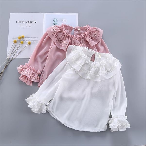 arrived spring autumn children clothing chiffon shirt with ruffle collar solid kids students girls clothes 3 16year, White;black
arrived spring autumn children clothing chiffon shirt with ruffle collar solid kids students girls clothes 3 16year, White;black