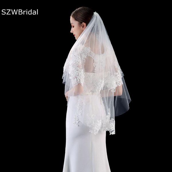 bridal veils arrival short wedding elbow lace appliques white ivory headwear veil boda welon veu de noiva, Black
bridal veils arrival short wedding elbow lace appliques white ivory headwear veil boda welon veu de noiva, Black