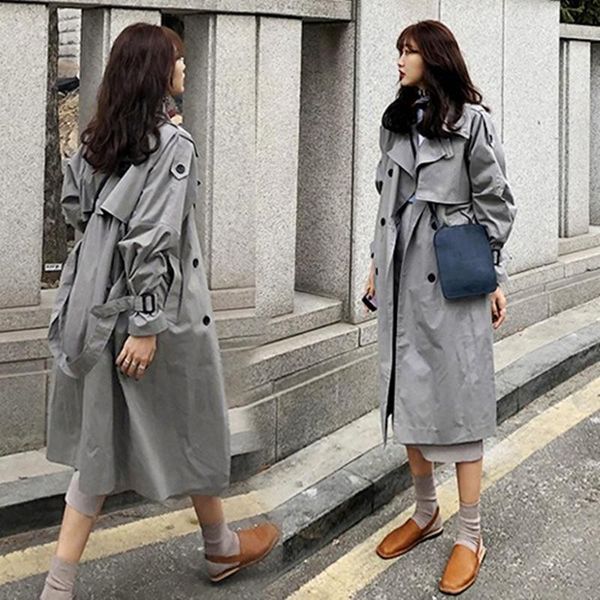 women's trench coats 2021 korean coat female long section loose over the knee simple lapel single breasted woman clothes, Tan;black
women's trench coats 2021 korean coat female long section loose over the knee simple lapel single breasted woman clothes, Tan;black