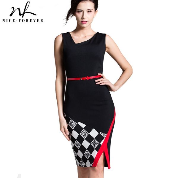 nice-forever summer chic irregular neckline patchwork dresses business bodycon sheath women dress b290 210419, White
nice-forever summer chic irregular neckline patchwork dresses business bodycon sheath women dress b290 210419, White