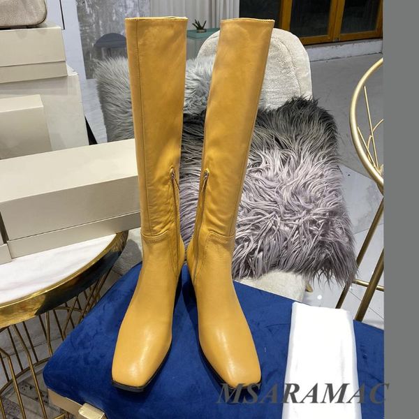 boots ins yellow genuine leather square toe long fashion slim street ladies all-match elegant formal dress, Black
boots ins yellow genuine leather square toe long fashion slim street ladies all-match elegant formal dress, Black