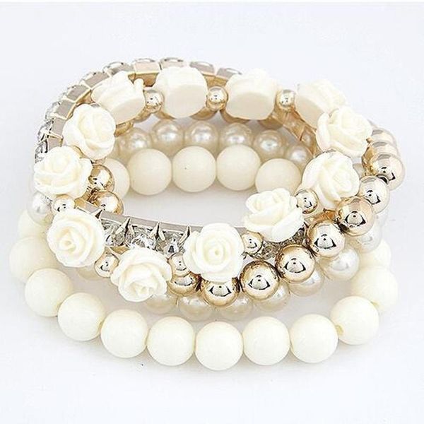 beaded, strands 2021 bohemian resin pearl rose flower beaded bracelet fashion gold eiffel tower star pendant charm set for women gift, Black
beaded, strands 2021 bohemian resin pearl rose flower beaded bracelet fashion gold eiffel tower star pendant charm set for women gift, Black