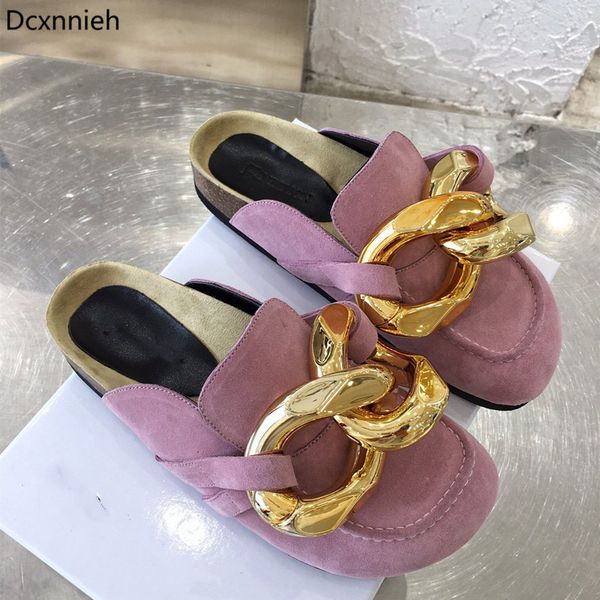 70% off wholesale sandals flip-flops gold chain women slippers suede leather mules round toe casual flat shoes woman autumn slides designer, Black
70% off wholesale sandals flip-flops gold chain women slippers suede leather mules round toe casual flat shoes woman autumn slides designer, Black