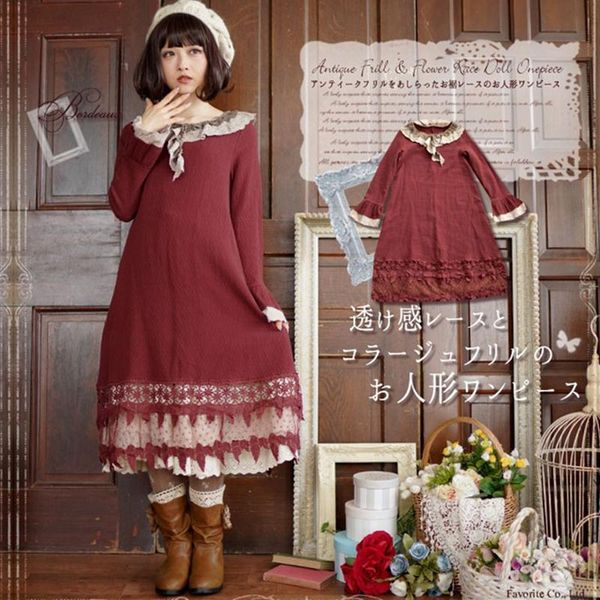 casual dresses mori girl antique flower lolita dress women spring butterfly long sleeve lace ruffle ladies retro red vestido t635, Black;gray
casual dresses mori girl antique flower lolita dress women spring butterfly long sleeve lace ruffle ladies retro red vestido t635, Black;gray