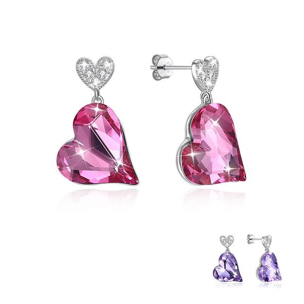 sterling silve earrings romantic heart austria crystal stud anniversary simple fine jewelry arrival, Golden;silver
sterling silve earrings romantic heart austria crystal stud anniversary simple fine jewelry arrival, Golden;silver