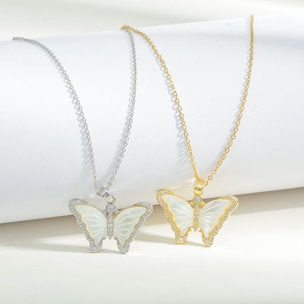 chains natural shell butterfly micro inlaid with diamonds 14k gold clavicle chain korean version of the trendy light luxury tempera, Silver
chains natural shell butterfly micro inlaid with diamonds 14k gold clavicle chain korean version of the trendy light luxury tempera, Silver