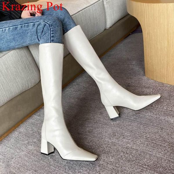 boots krazing pot fashion elegant square toe stretch warm winter shoes high heels office lady zipper sewing knee-high, Black
boots krazing pot fashion elegant square toe stretch warm winter shoes high heels office lady zipper sewing knee-high, Black