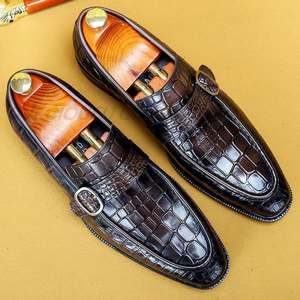 brand designer men dress shoes 2020 genuine leather buckle monk strap brown dark gray office party formal mens oxford shoes, Black
brand designer men dress shoes 2020 genuine leather buckle monk strap brown dark gray office party formal mens oxford shoes, Black