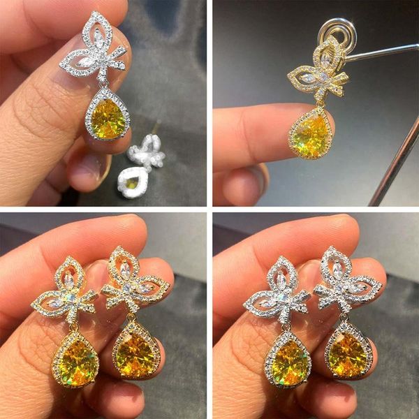 stud trendy cubic zirconia inlaid pear-shaped drop earrings for ladies bow engagement party dangle fashion jewelry, Golden;silver
stud trendy cubic zirconia inlaid pear-shaped drop earrings for ladies bow engagement party dangle fashion jewelry, Golden;silver