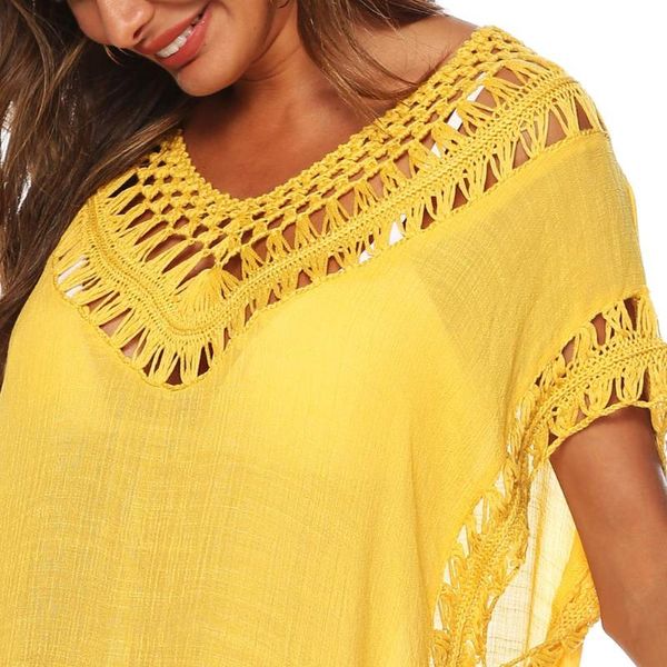 women bikini swimsuit cover summer boho v-neck kaftan tunic hollow loose beach dress do2 women's swimwear, White;black
women bikini swimsuit cover summer boho v-neck kaftan tunic hollow loose beach dress do2 women's swimwear, White;black