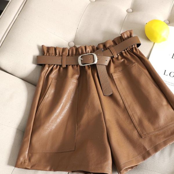 autumn leather women shorts high waist soft short trousers faux loose wide leg sashes boots with pockets, White;black
autumn leather women shorts high waist soft short trousers faux loose wide leg sashes boots with pockets, White;black